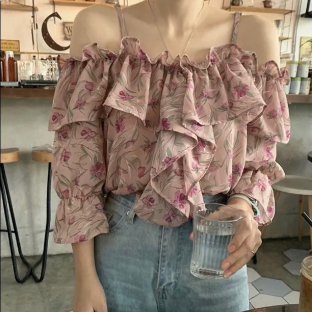 Pink Chiffon Blouse